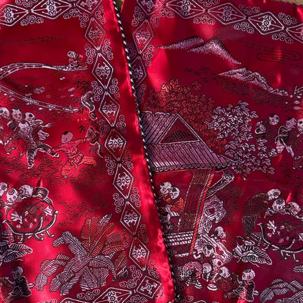 Handmade Red Silk Pillowcases (set of 2)